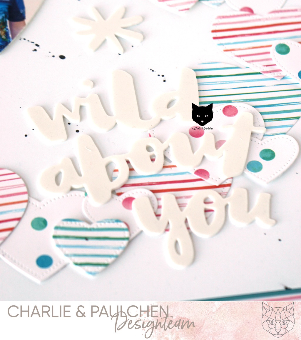 Scrapbook Layout mit Papieren und Stanzen von Charlie und Paulchen